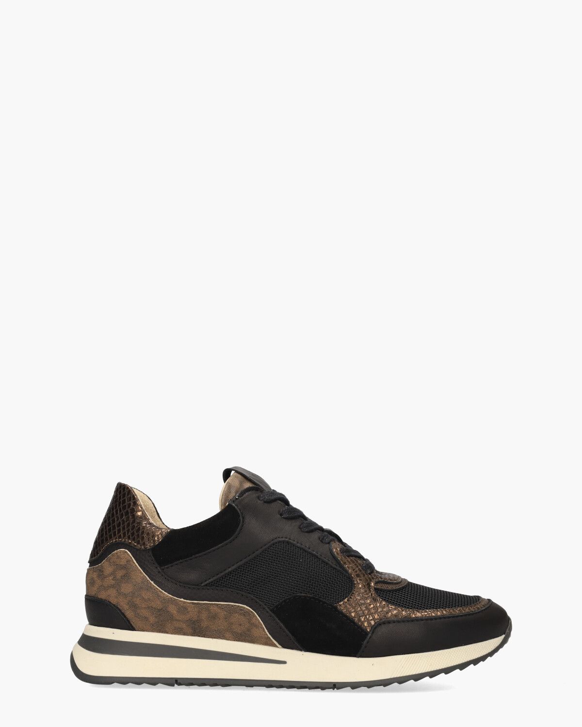 Nora Sooth Zwart/Bruin Damessneakers