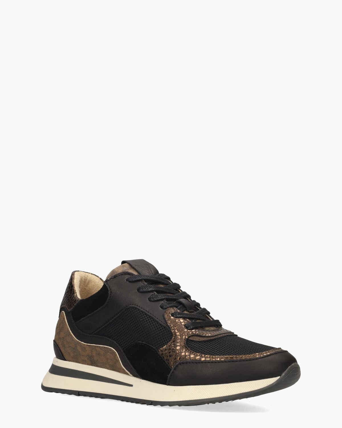 Nora Sooth Zwart/Bruin Damessneakers