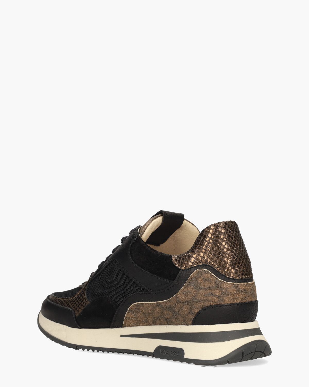 Nora Sooth Zwart/Bruin Damessneakers