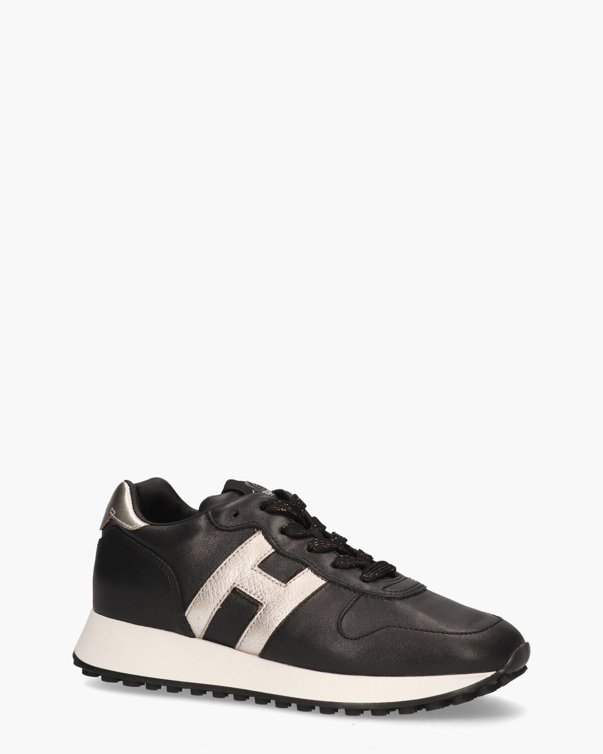 H383 Zwart/Goud Damessneakers