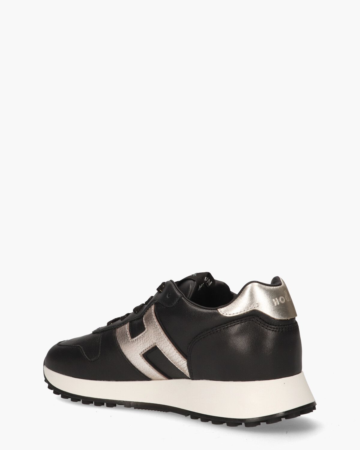 H383 Zwart/Goud Damessneakers