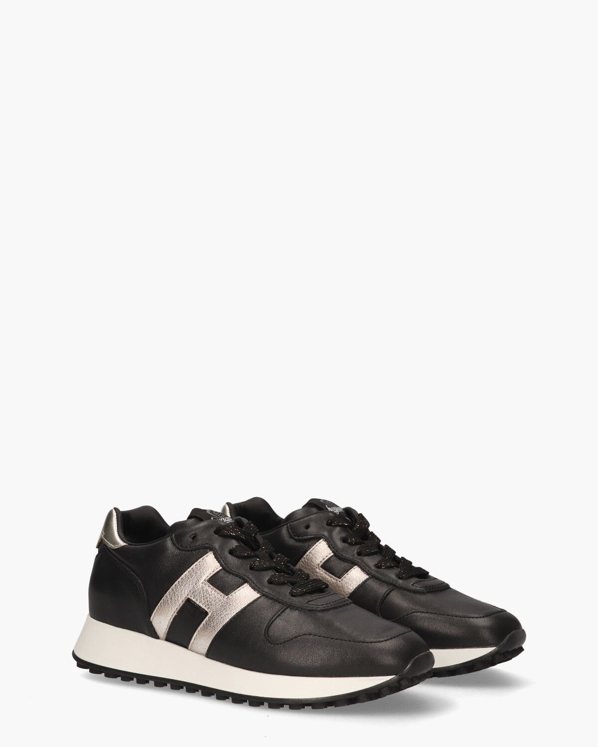 H383 Zwart/Goud Damessneakers