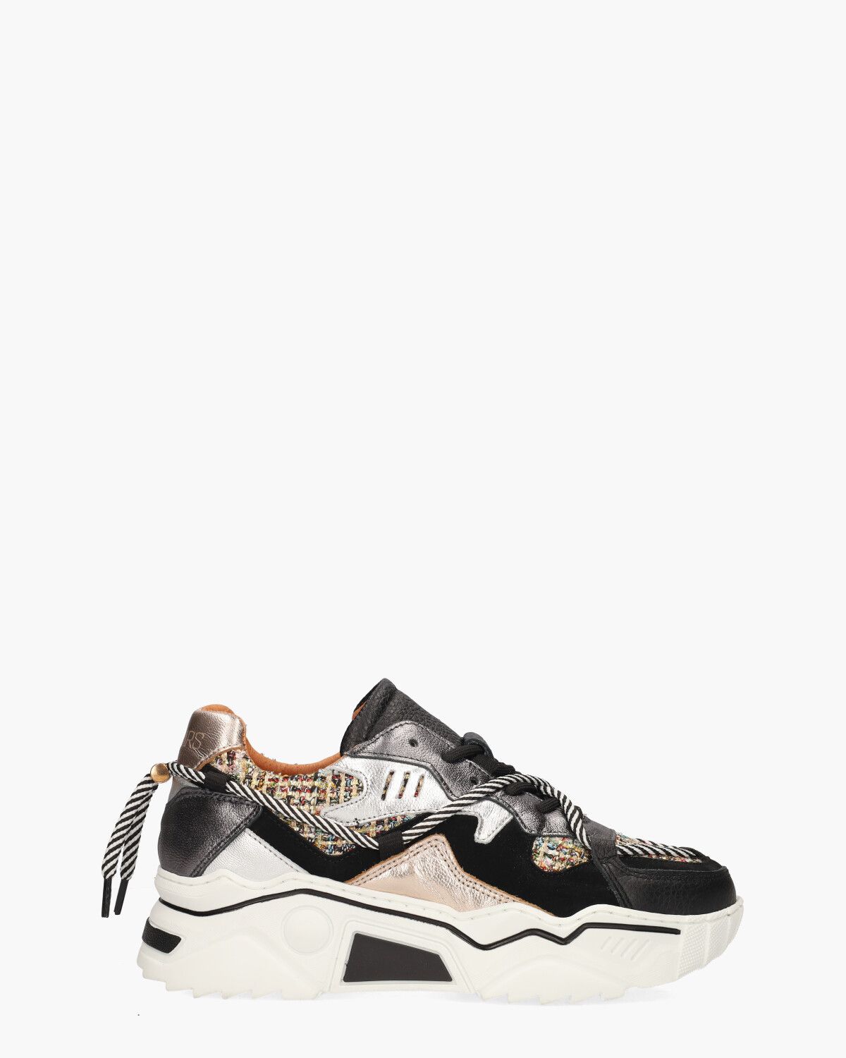 Jupiter Tweed Zwart/Multicolor Damessneakers