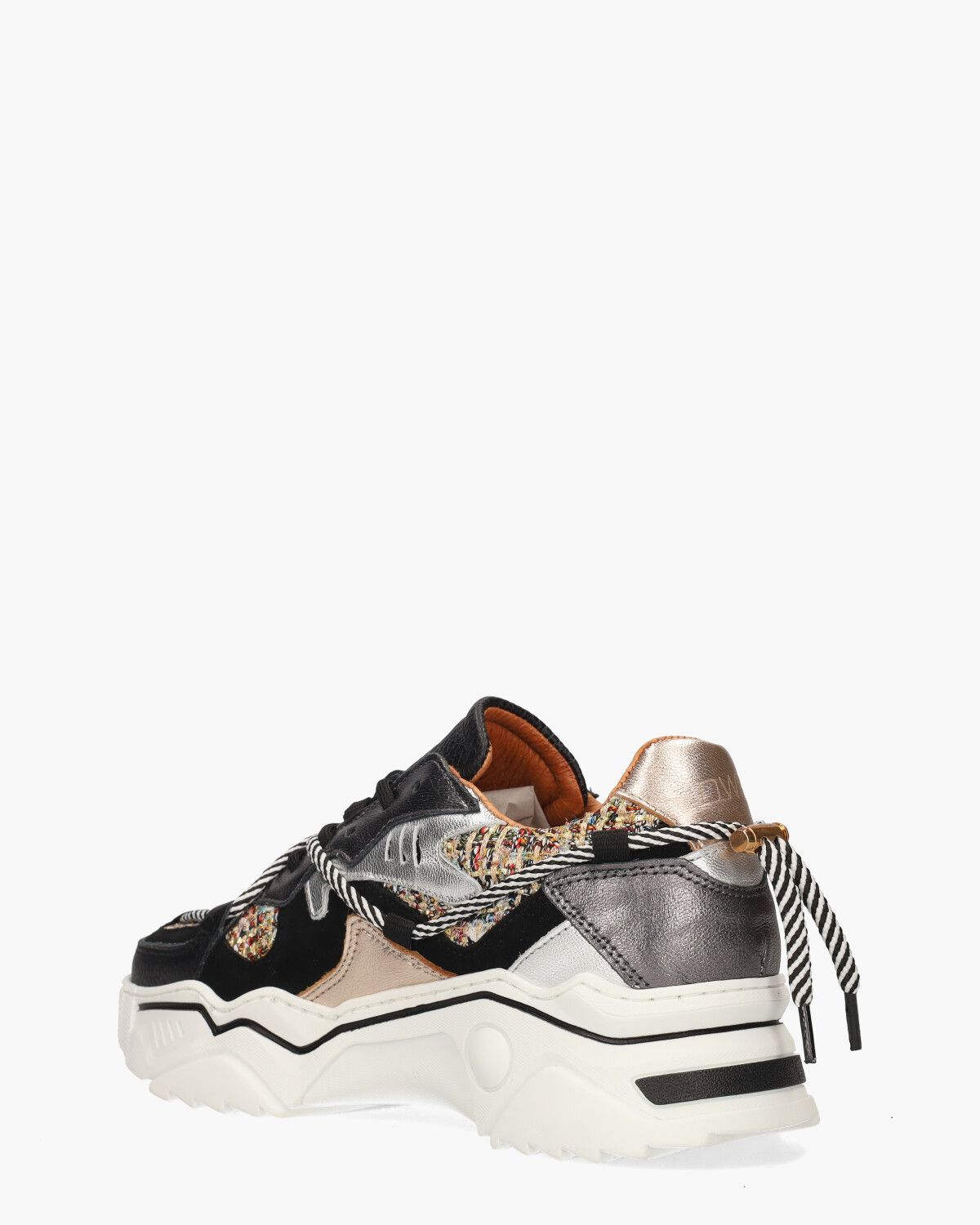Jupiter Tweed Zwart/Multicolor Damessneakers