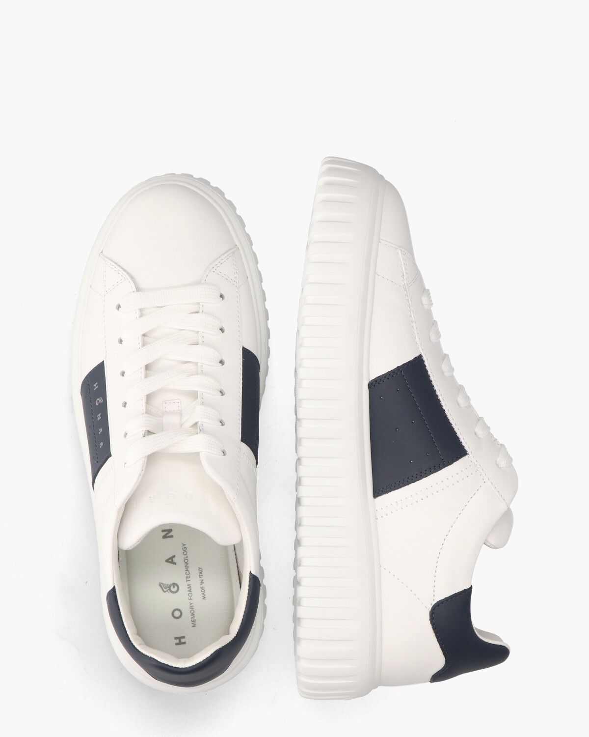 H-Stripes Wit/Donkerblauw Herensneakers