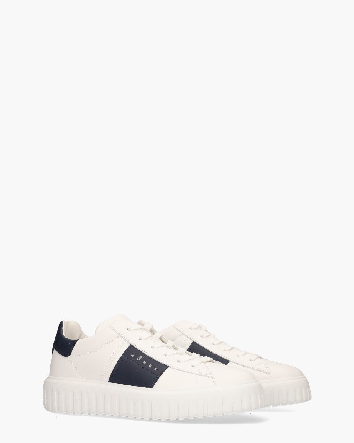H-Stripes Wit/Donkerblauw Herensneakers