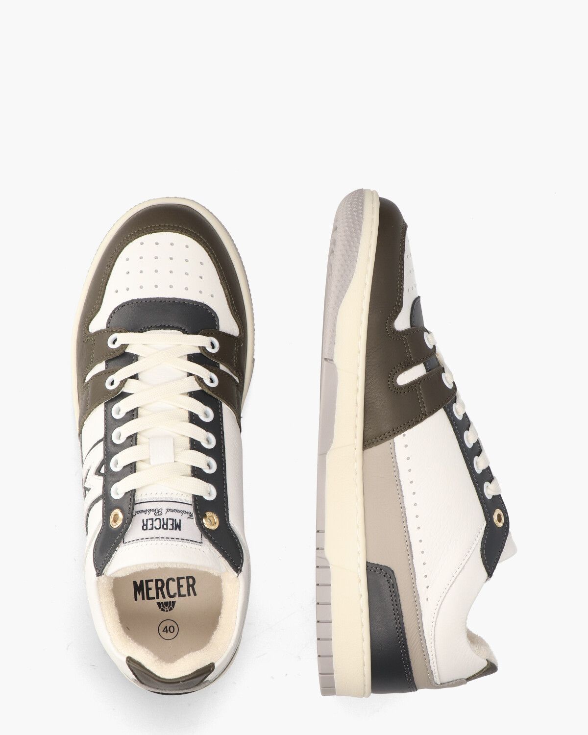 The Brooklyn M  Wit/Donkerblauw/Bruin Herensneakers
