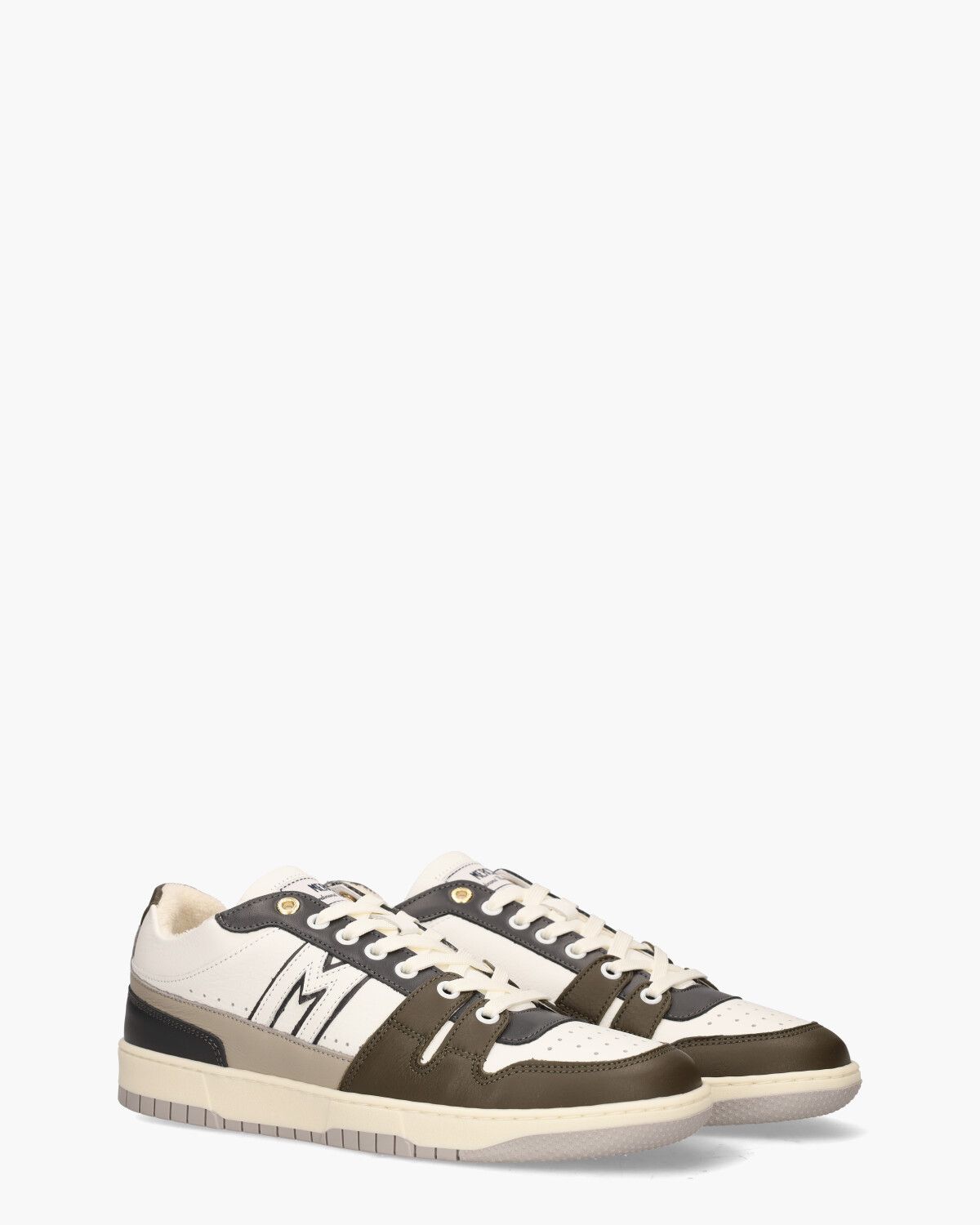 The Brooklyn M  Wit/Donkerblauw/Bruin Herensneakers