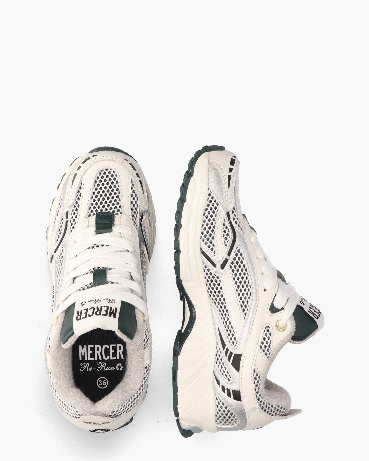 Mercer Amsterdam The Re Run Off White Groen Damessneakers Van Arendonk