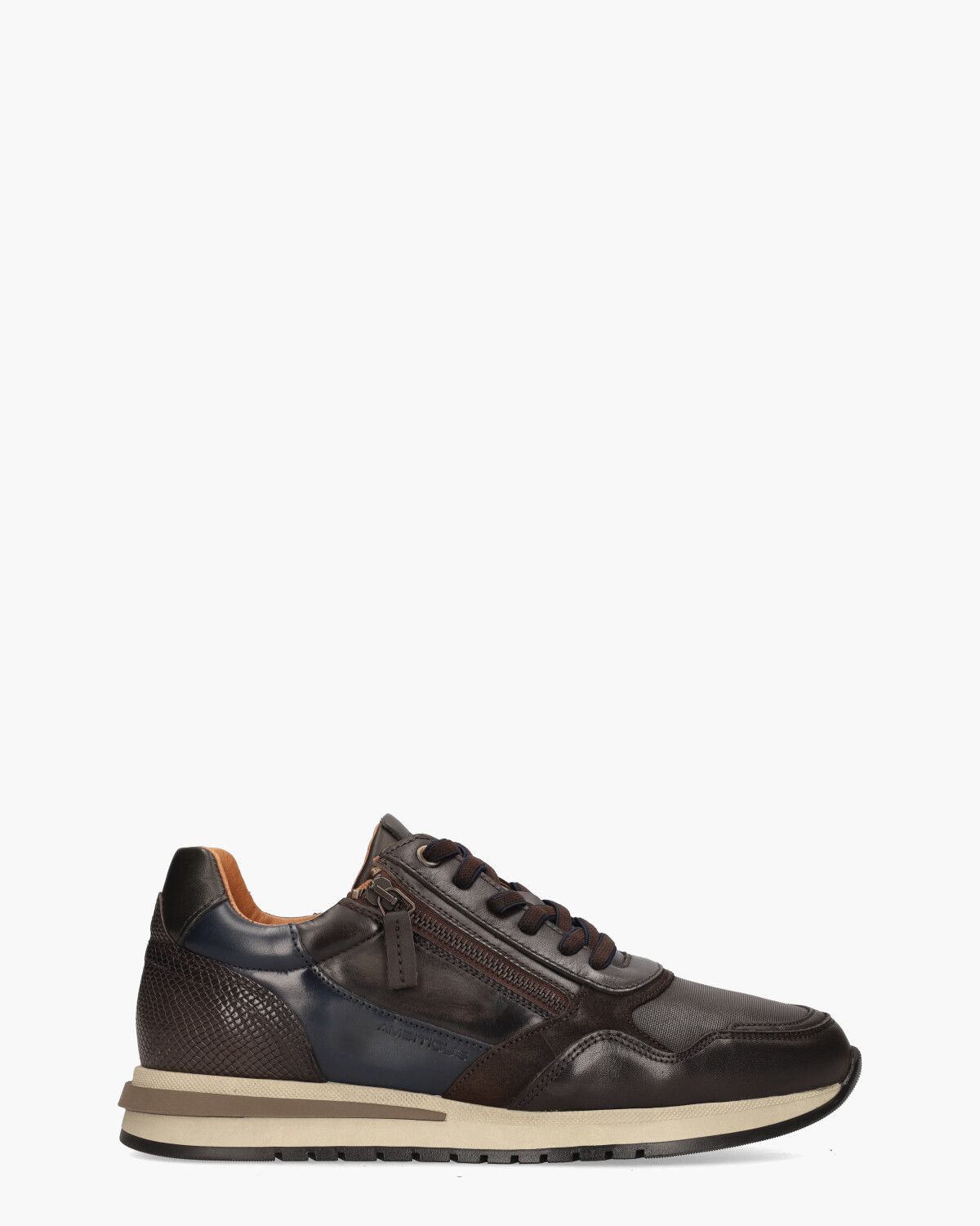 13719 Bruin/Blauw Herensneakers
