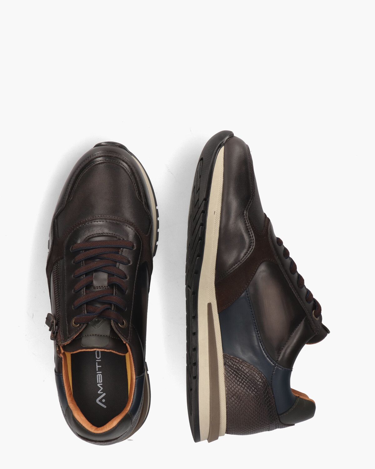 13719 Bruin/Blauw Herensneakers