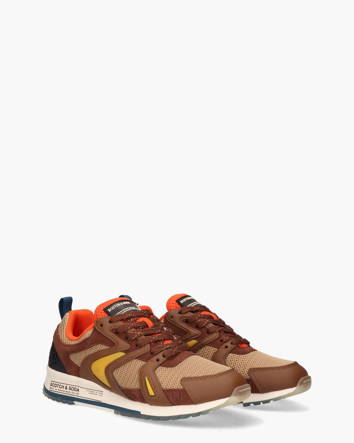 Vivex Bruin/Multicolor Herensneakers