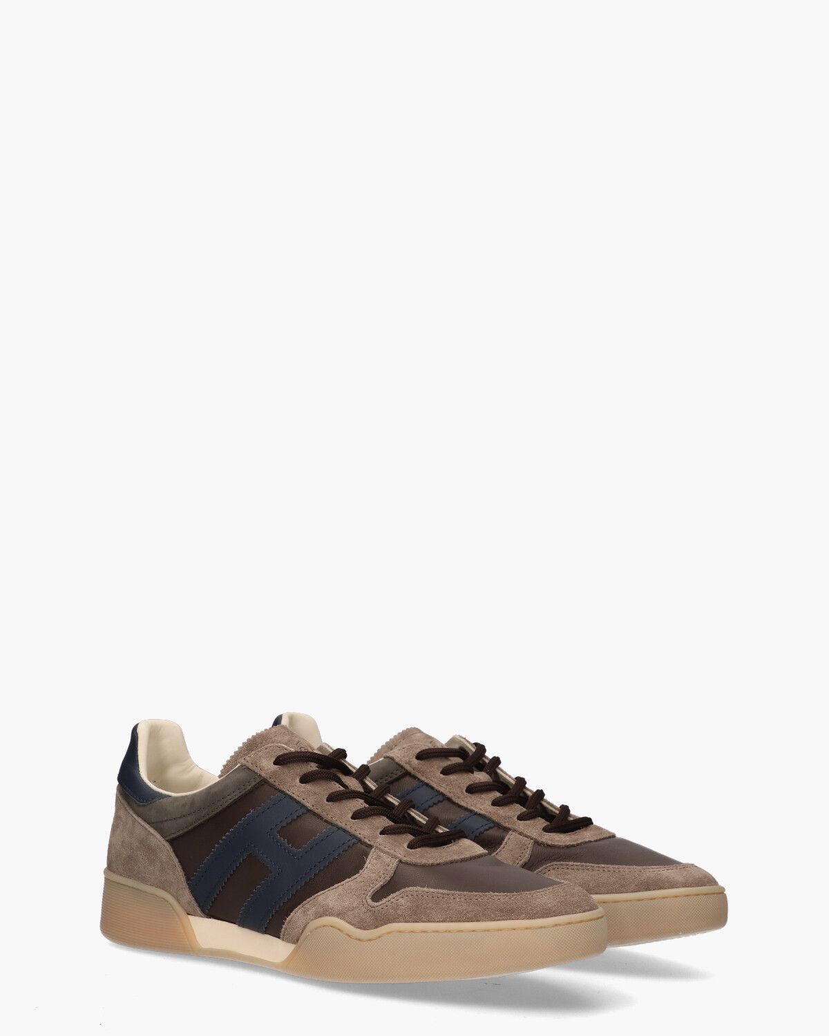 H357 Bruin/Blauw Herensneakers