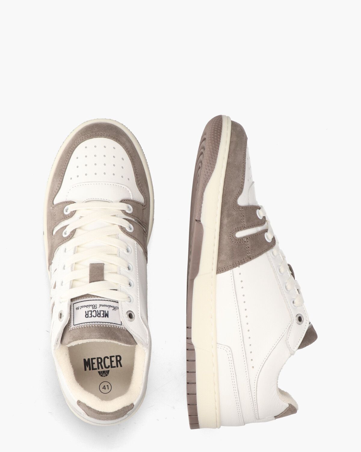 The Brooklyn M Wit/Taupe Herensneakers