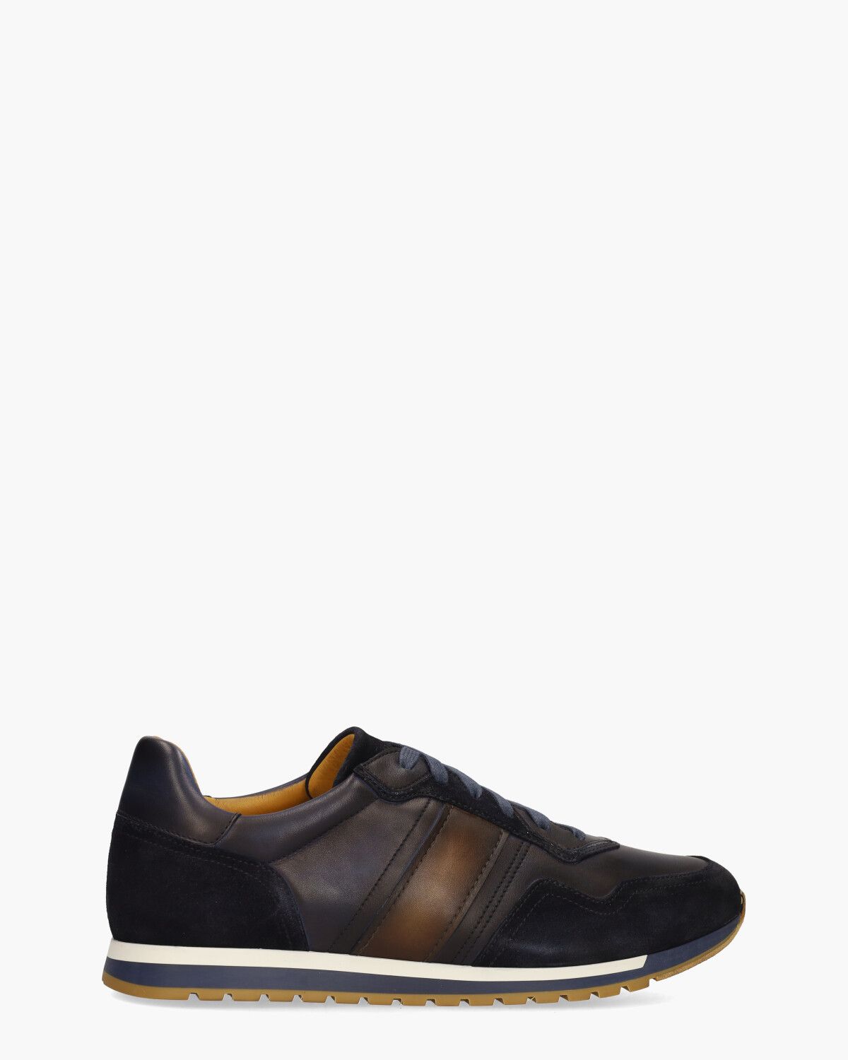 26099 Donkerblauw/Cognac Herensneakers