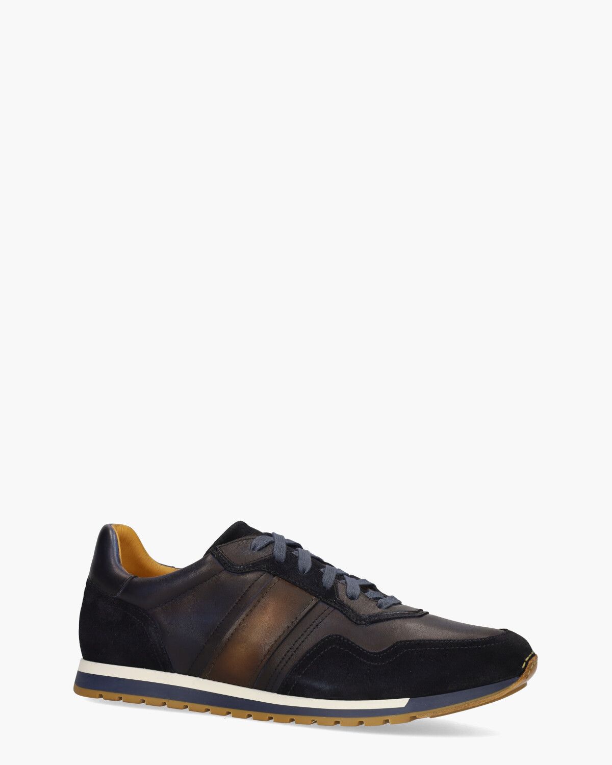 26099 Donkerblauw/Cognac Herensneakers