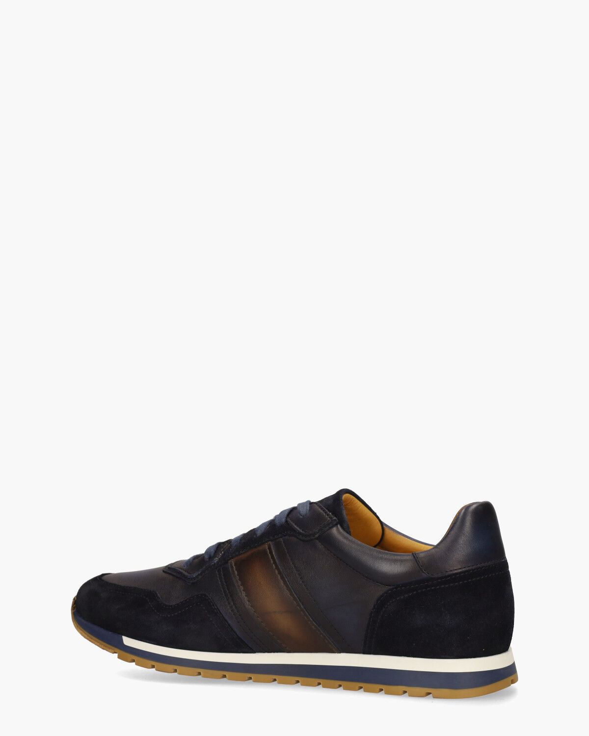 26099 Donkerblauw/Cognac Herensneakers