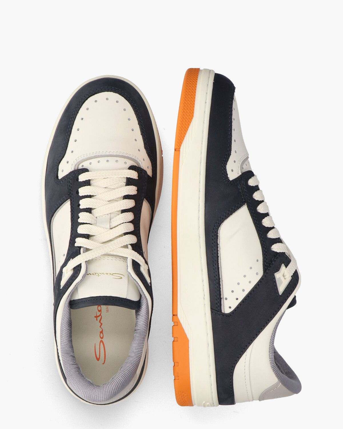 21865 Off-White/Donkerblauw Herensneakers