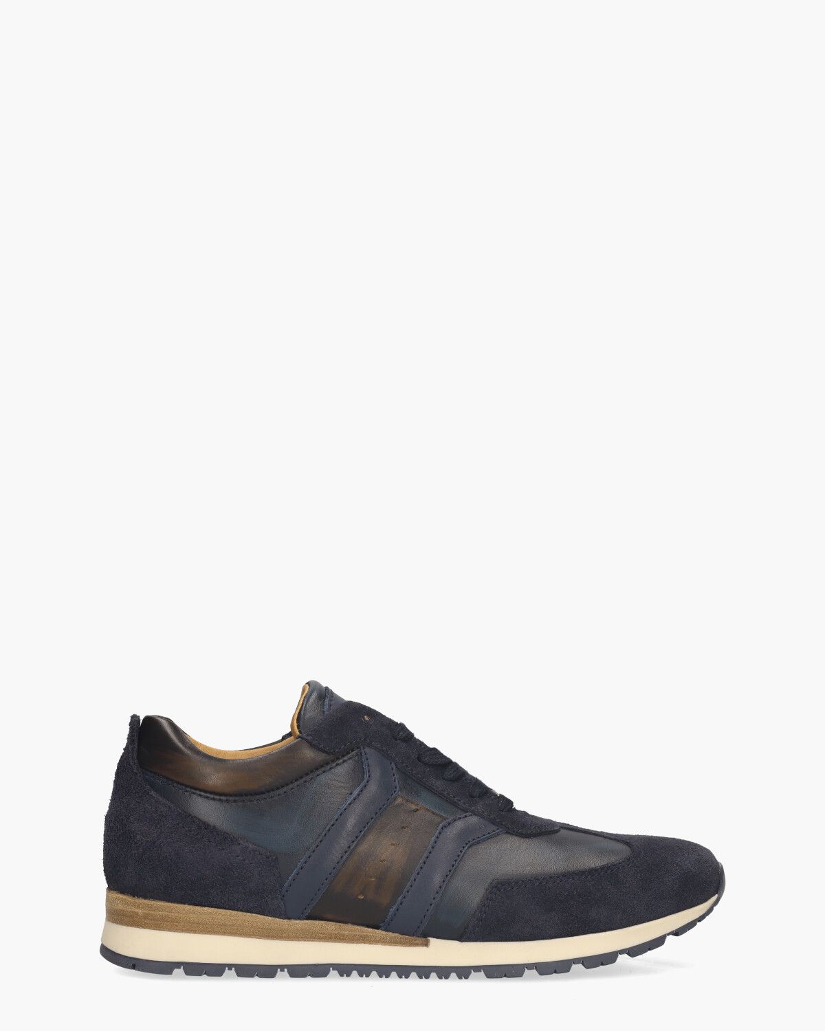 Sweder Donkerblauw/Bruin Herensneakers