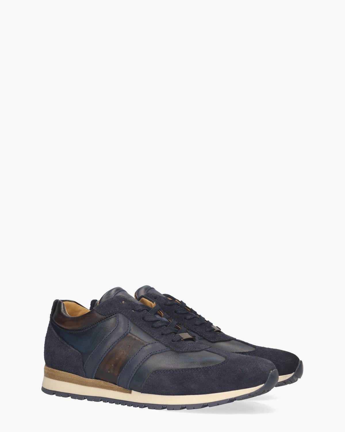Sweder Donkerblauw/Bruin Herensneakers