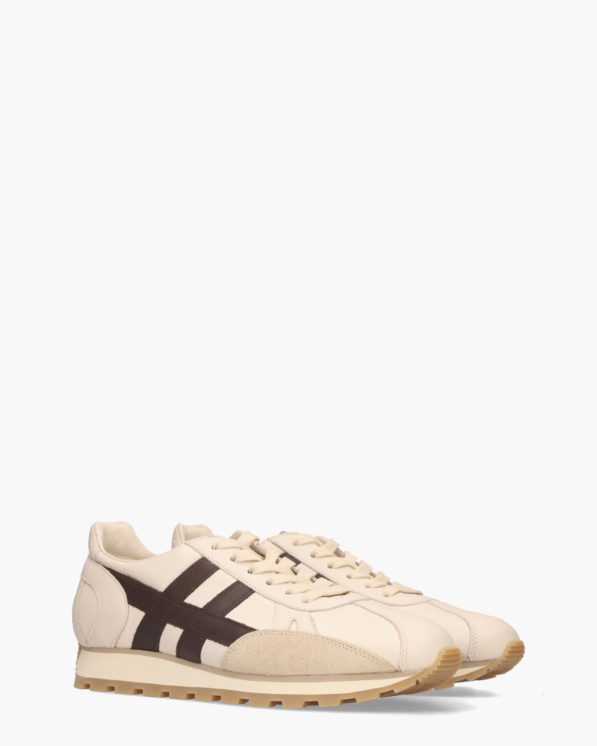 86er Off-White/Donkerbruin Herensneakers