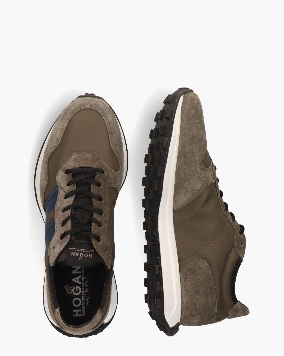 H601 Bruin/Blauw Herensneakers