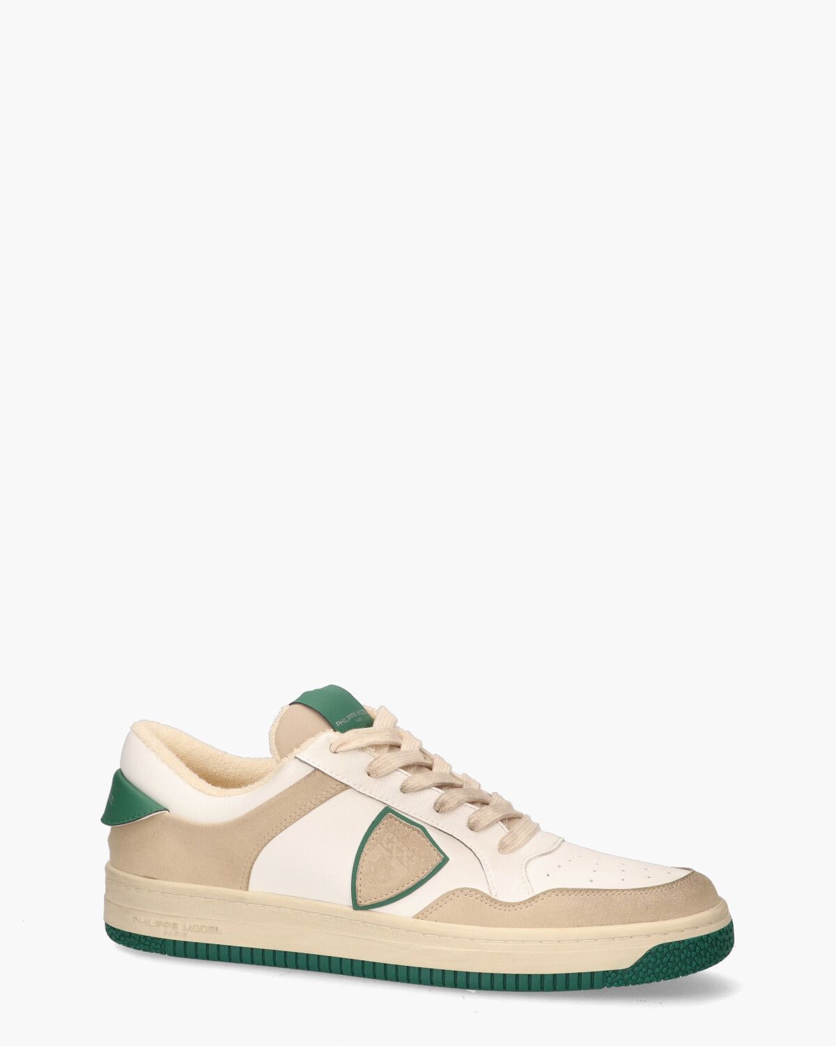 Lyon Recycle Mixage Wit/Beige/Groen Herensneakers