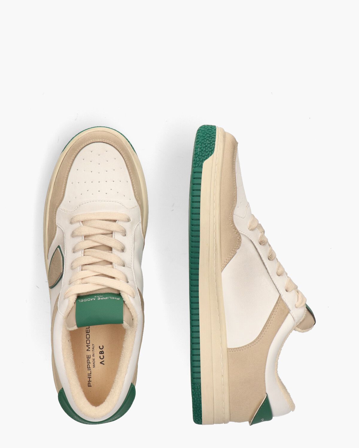 Lyon Recycle Mixage Wit/Beige/Groen Herensneakers