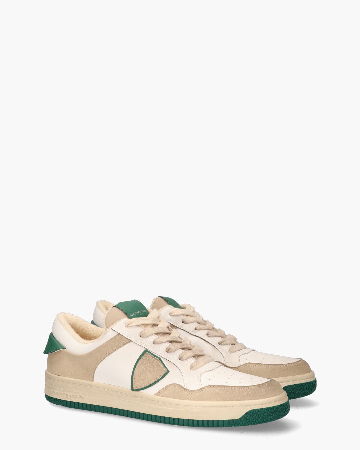 Lyon Recycle Mixage Wit/Beige/Groen Herensneakers