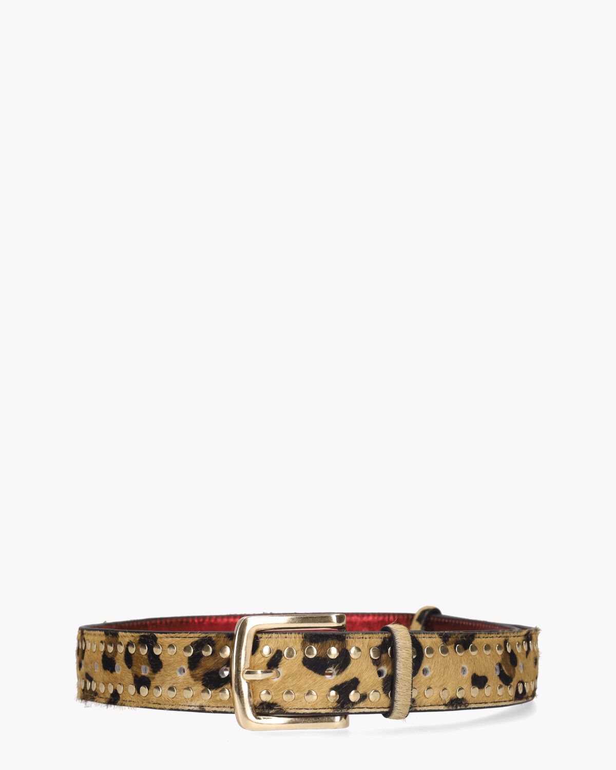 Alexandria Studs Leopard Hair Bruin/Zwart Damesriem