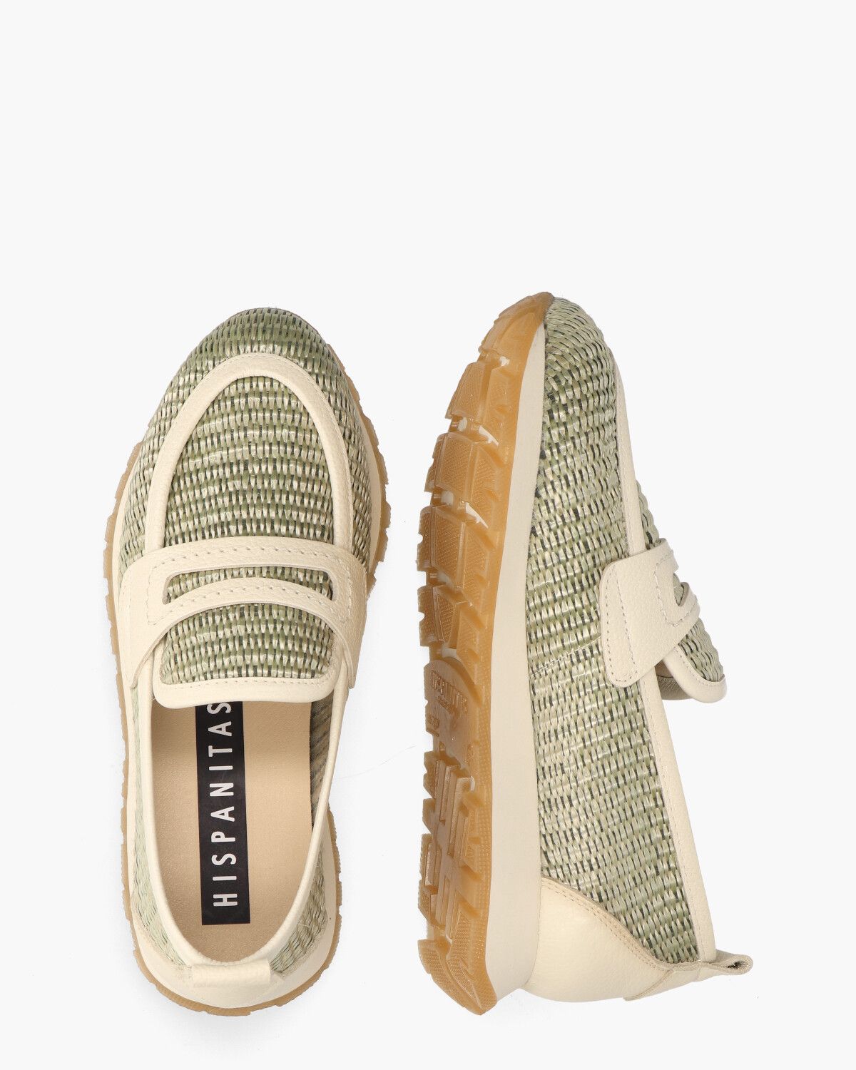 RHV254043 Lichtgroen/Off-White Damesloafers