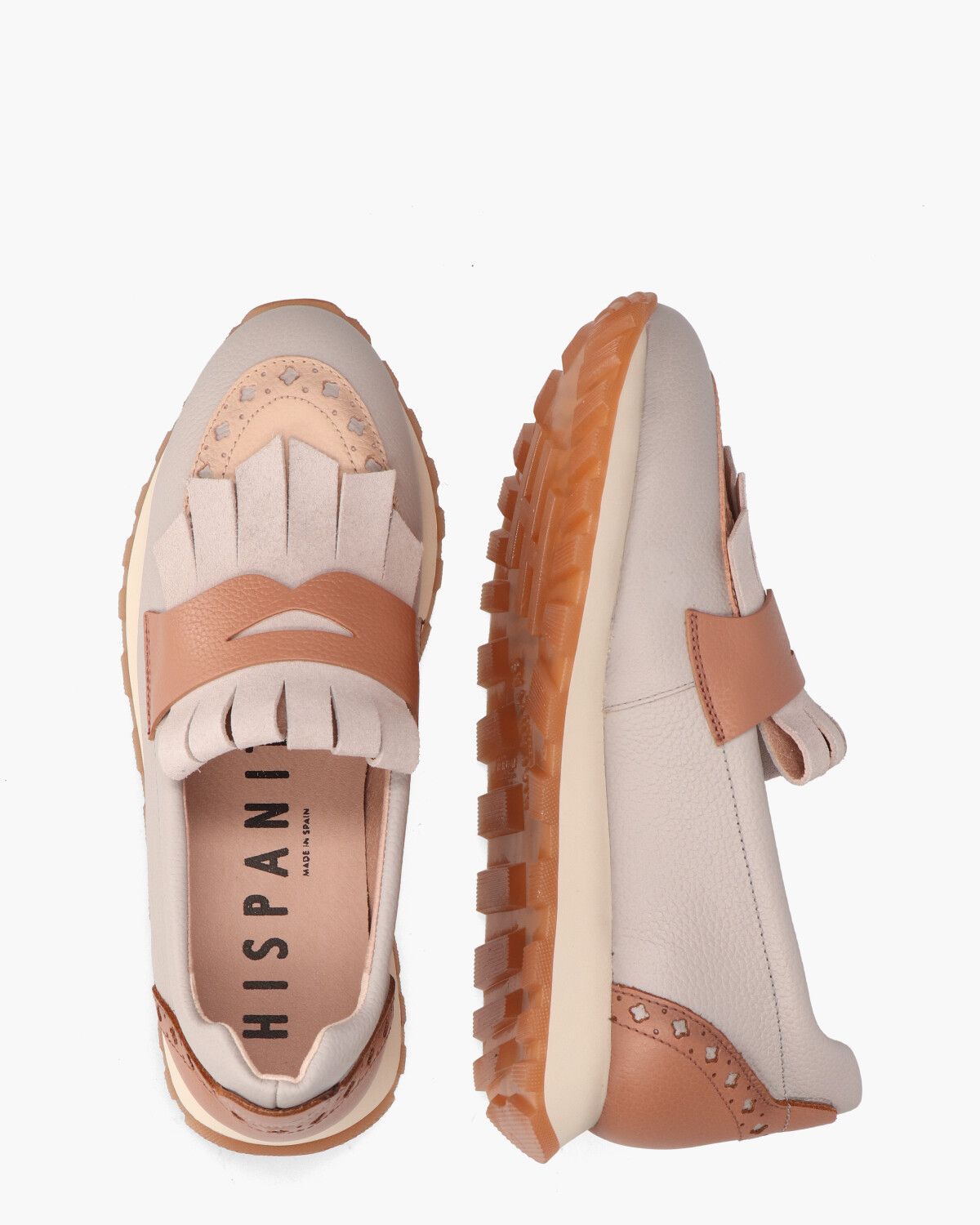 CHI243509 Beige/Cognac Damesloafers