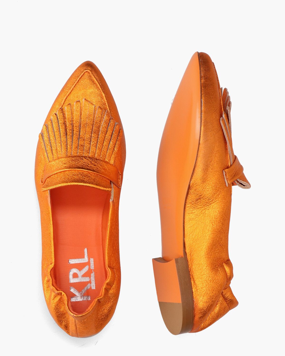 Wedge 1G Metallic Oranje Damesloafers