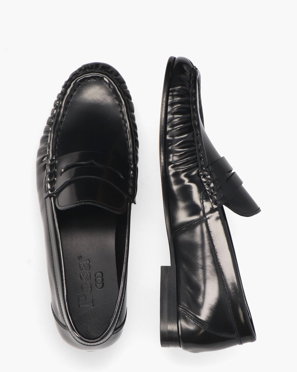 Penny Loafer Wrinkle Zwart Damesloafers