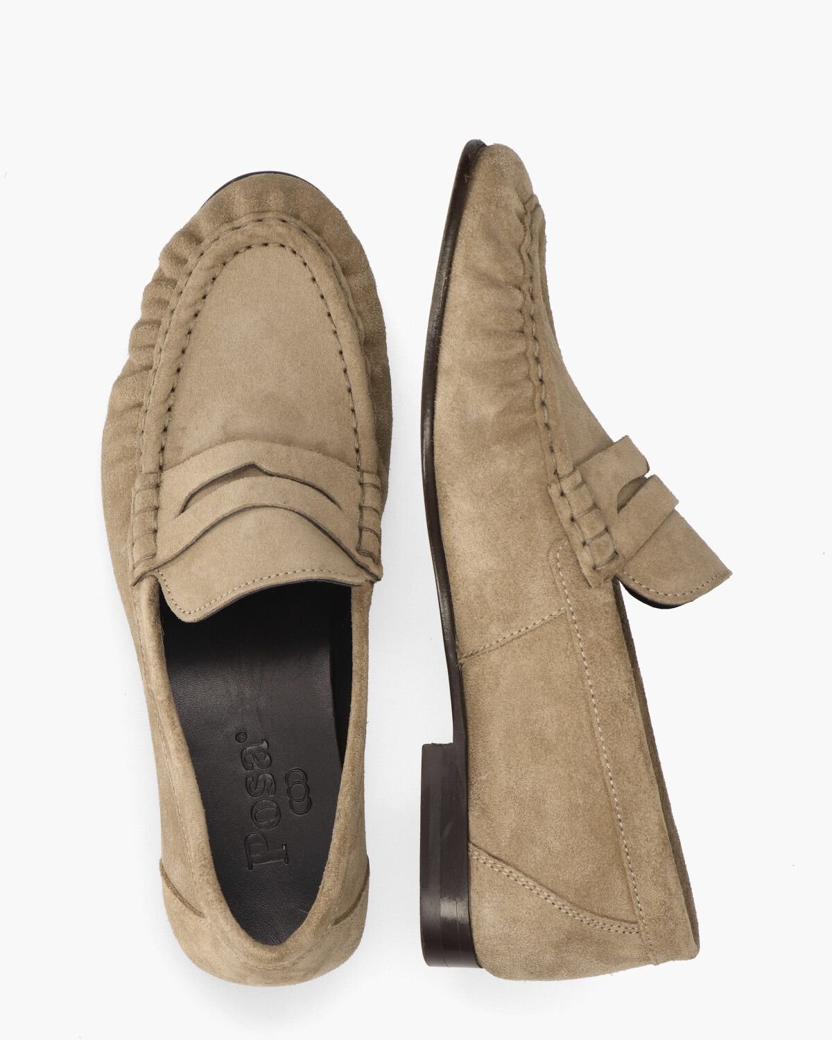 Penny Loafer Wrinkle Taupe Damesloafers