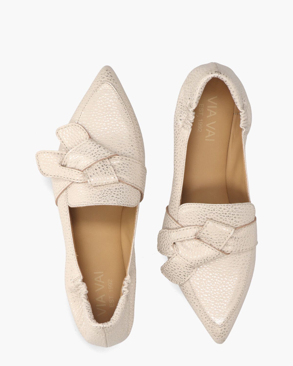 Lola Rayne Off-White/Goud Damesloafers