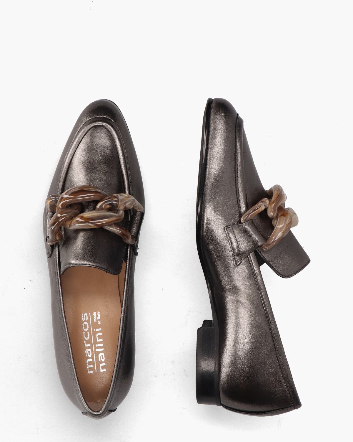 21I095A Zilvergrijs Damesloafers