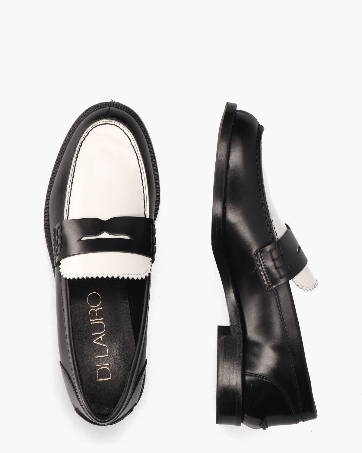 4100 Zwart/Wit Damesloafers