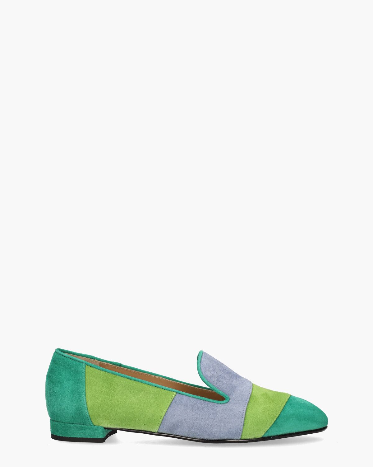 24E022 Groen/Blauw Damesloafers