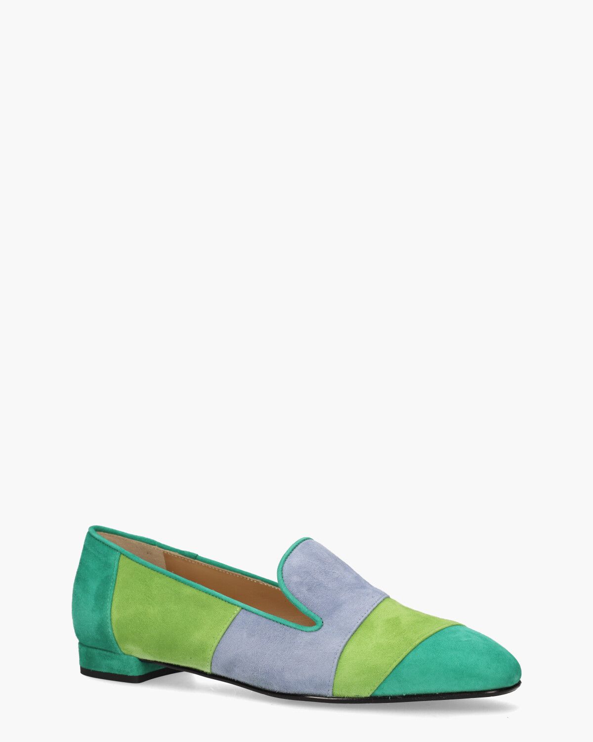 24E022 Groen/Blauw Damesloafers