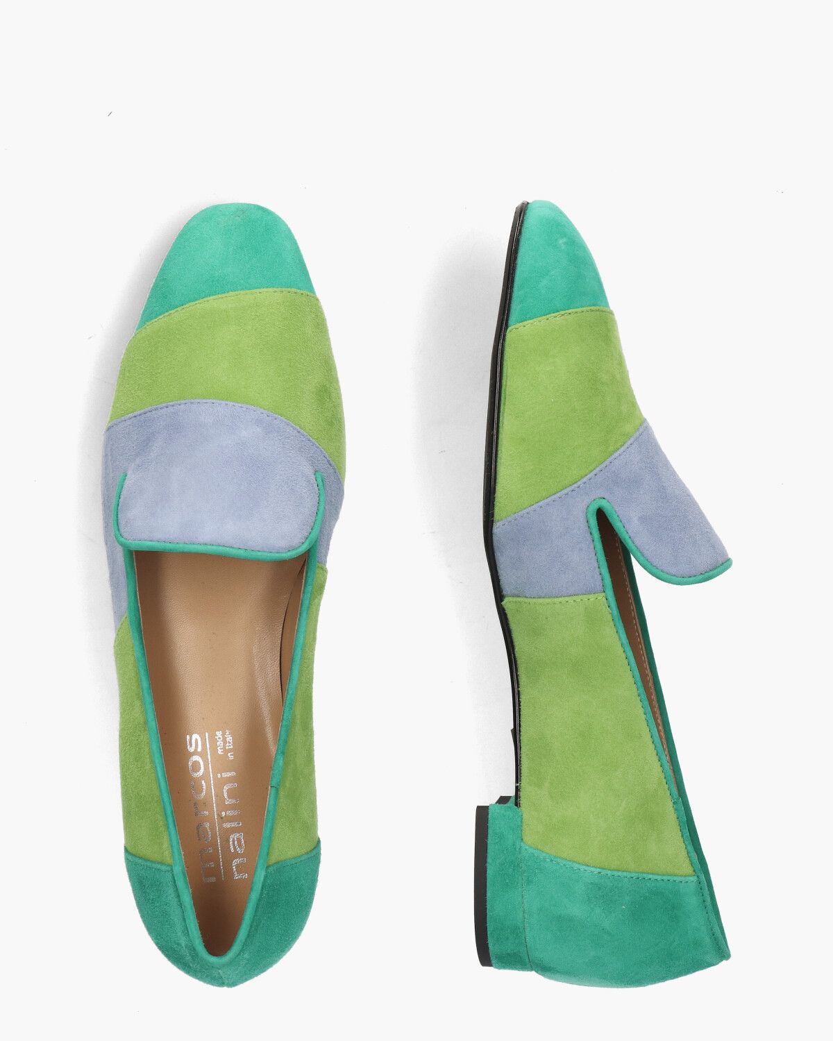 24E022 Groen/Blauw Damesloafers