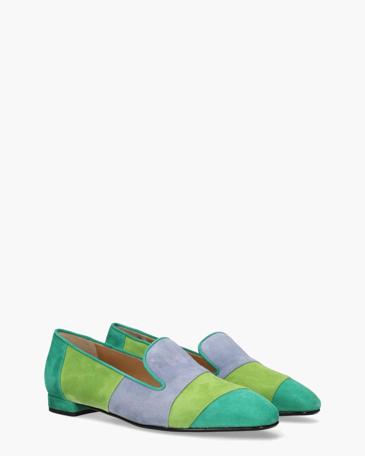 24E022 Groen/Blauw Damesloafers