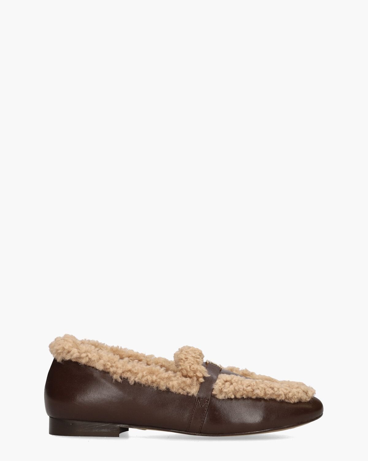 Lily Donkerbruine/Beige Damesloafers