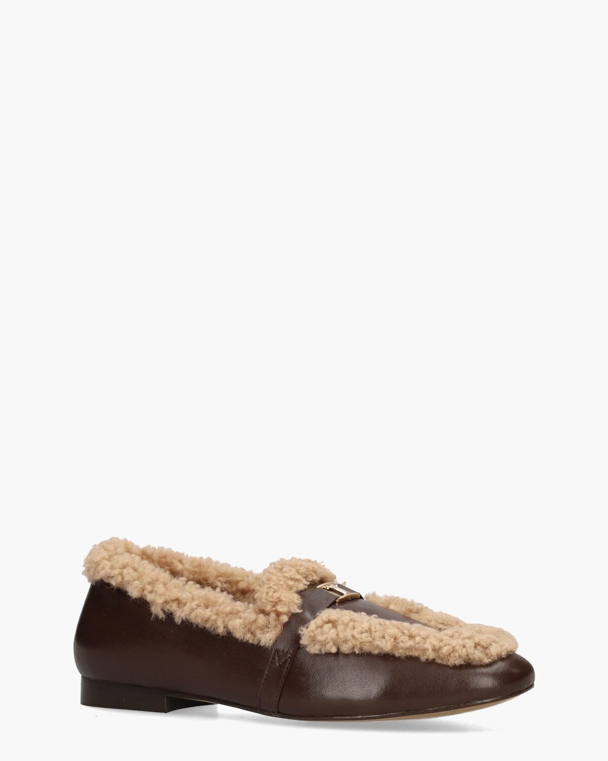 Lily Donkerbruine/Beige Damesloafers