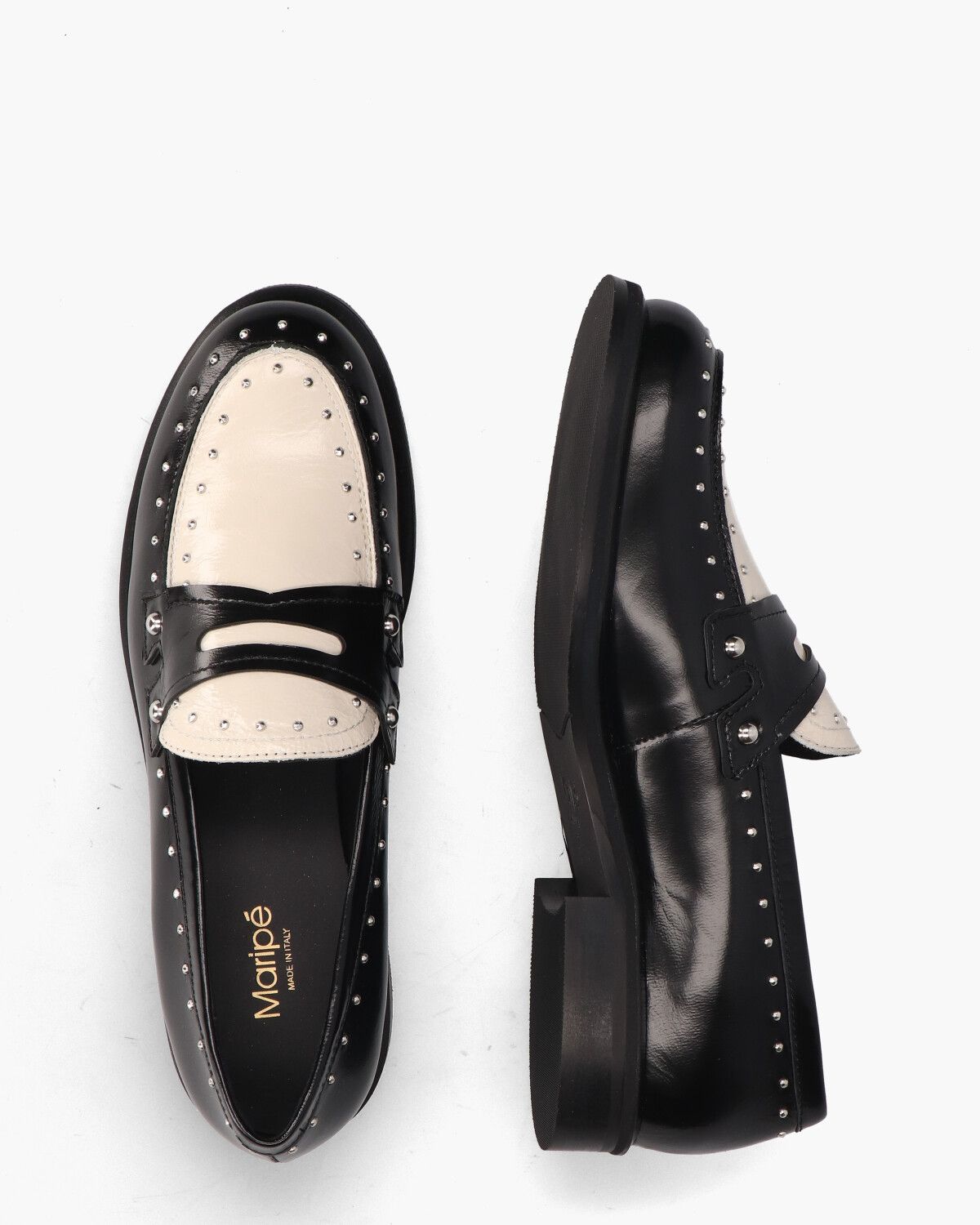 Helga-Ma Zwart/Off-White Damesloafers
