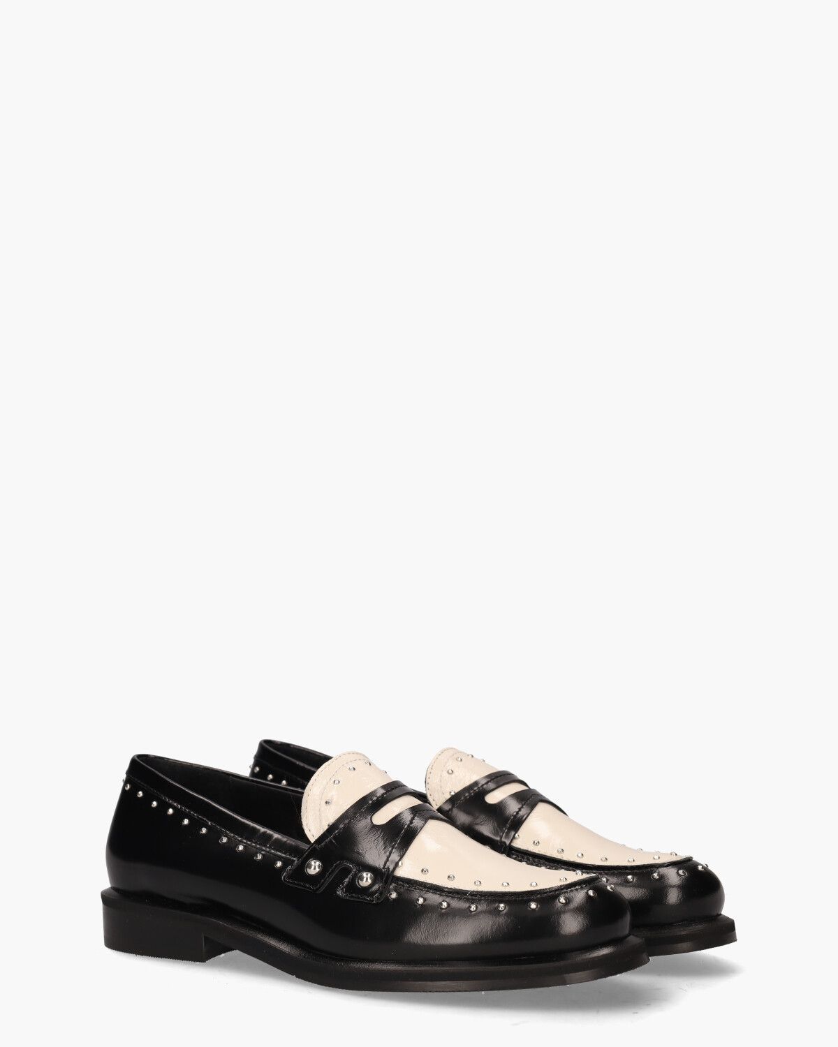 Helga-Ma Zwart/Off-White Damesloafers