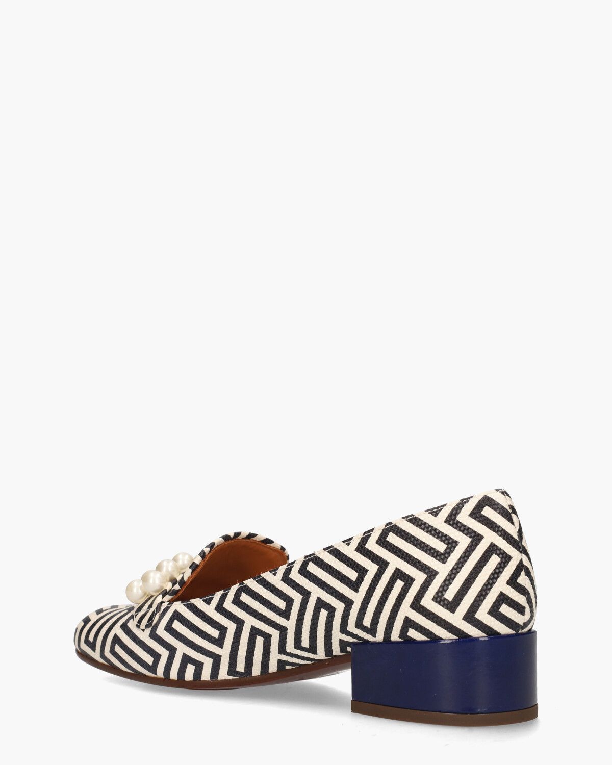 Idako Zwart/Off-White Damesloafers