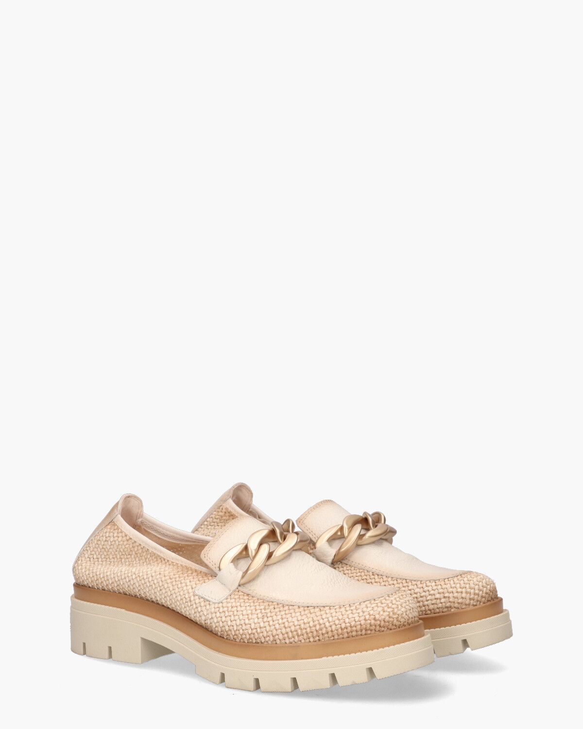 Alison Off-White/Bruin Damesloafers