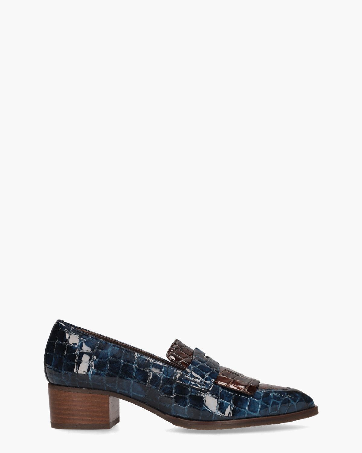 32542 Blauw/Bruin Damesloafers