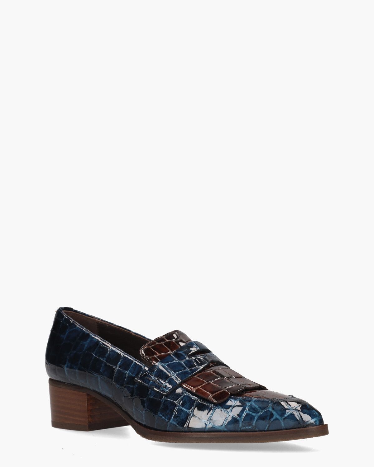 32542 Blauw/Bruin Damesloafers